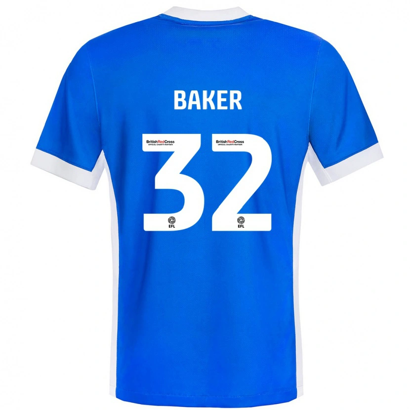 Danxen Enfant Maillot Ava Baker #32 Bleu Blanc Tenues Domicile 2024/25 T-Shirt