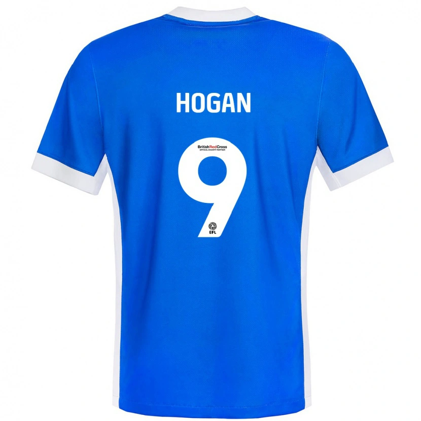 Danxen Enfant Maillot Scott Hogan #9 Bleu Blanc Tenues Domicile 2024/25 T-Shirt