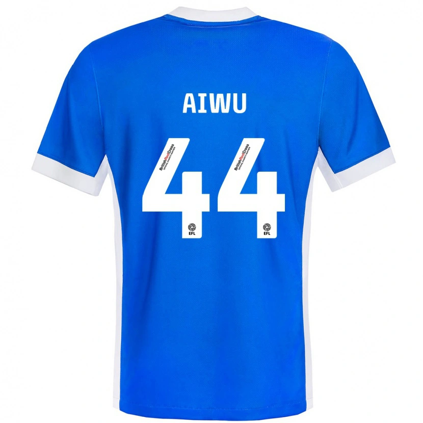 Danxen Enfant Maillot Emanuel Aiwu #44 Bleu Blanc Tenues Domicile 2024/25 T-Shirt