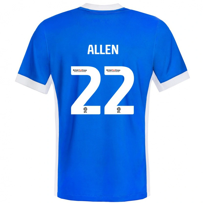 Danxen Enfant Maillot Remi Allen #22 Bleu Blanc Tenues Domicile 2024/25 T-Shirt