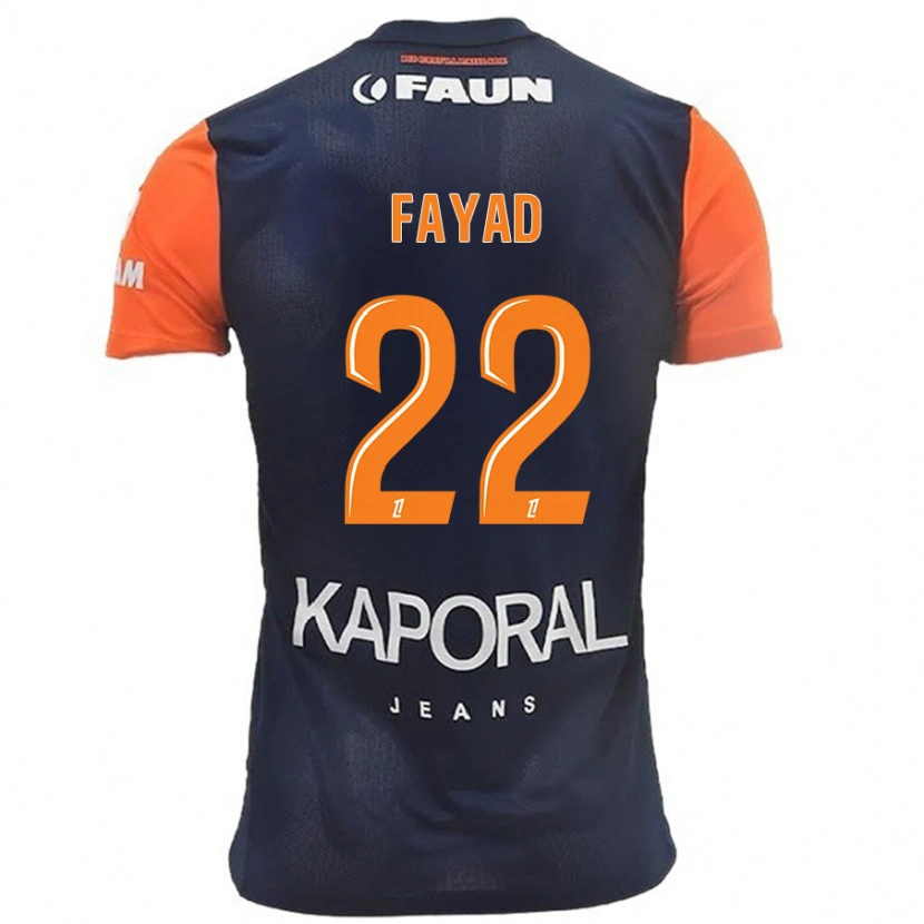 Danxen Enfant Maillot Khalil Fayad #22 Bleu Marine Orange Tenues Domicile 2024/25 T-Shirt