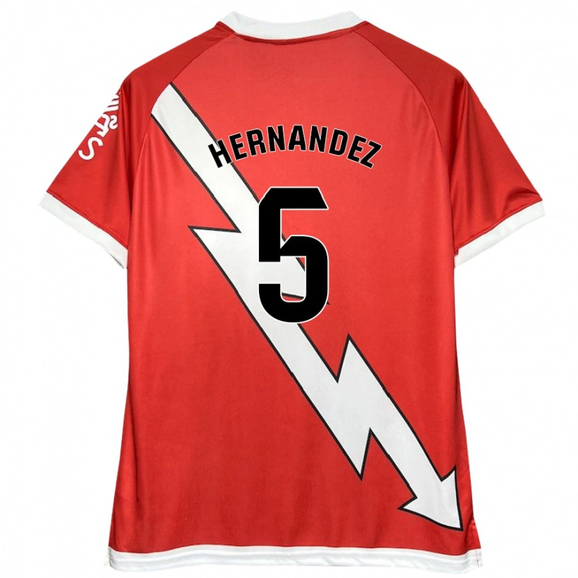 Danxen Enfant Maillot Aridane Hernández #5 Blanc Rouge Tenues Domicile 2024/25 T-Shirt