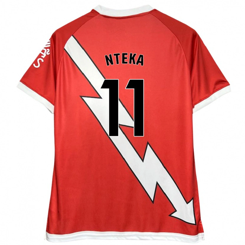 Danxen Enfant Maillot Randy Nteka #11 Blanc Rouge Tenues Domicile 2024/25 T-Shirt