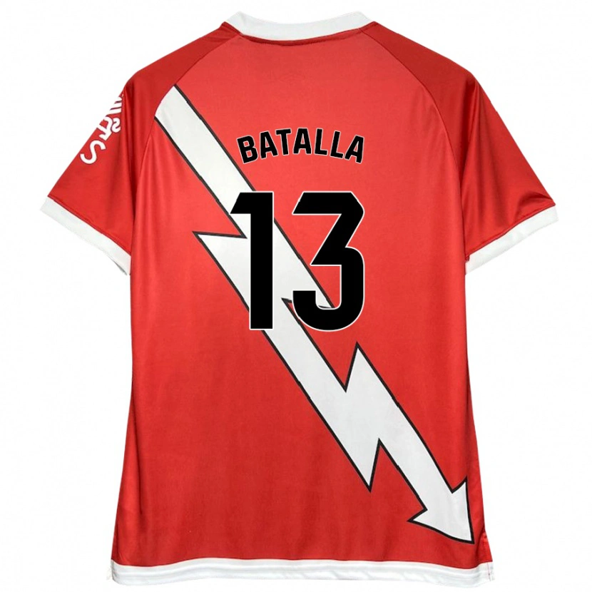 Danxen Enfant Maillot Augusto Batalla #13 Blanc Rouge Tenues Domicile 2024/25 T-Shirt