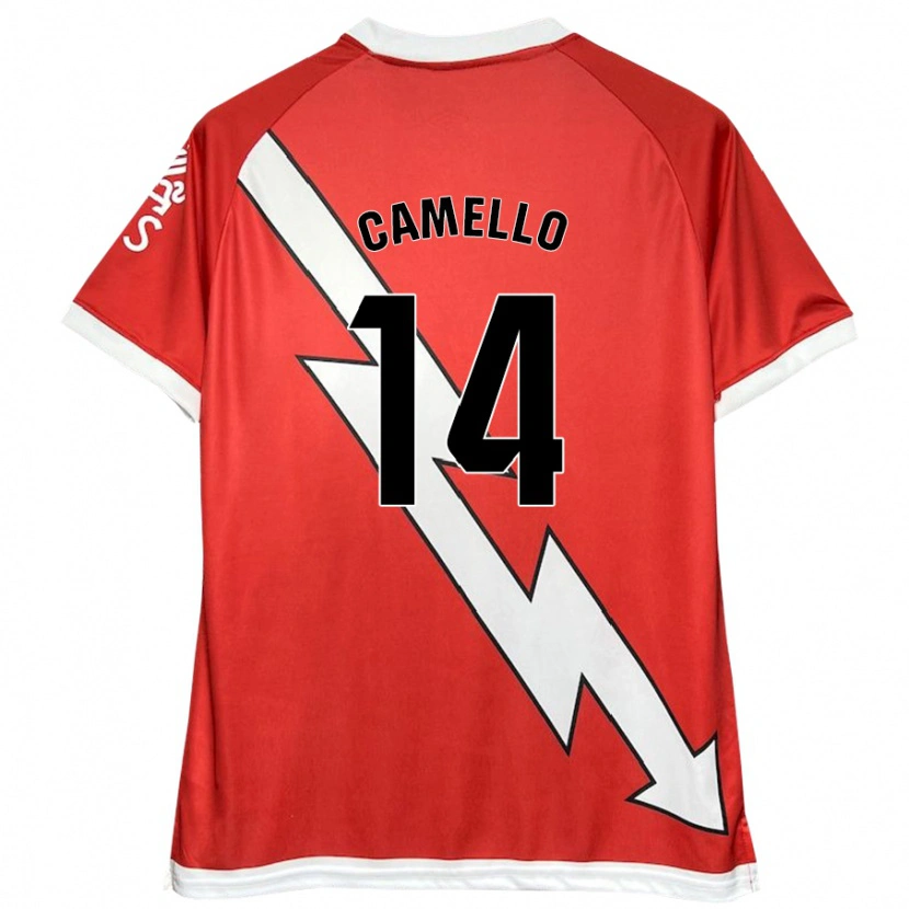 Danxen Enfant Maillot Sergio Camello #14 Blanc Rouge Tenues Domicile 2024/25 T-Shirt