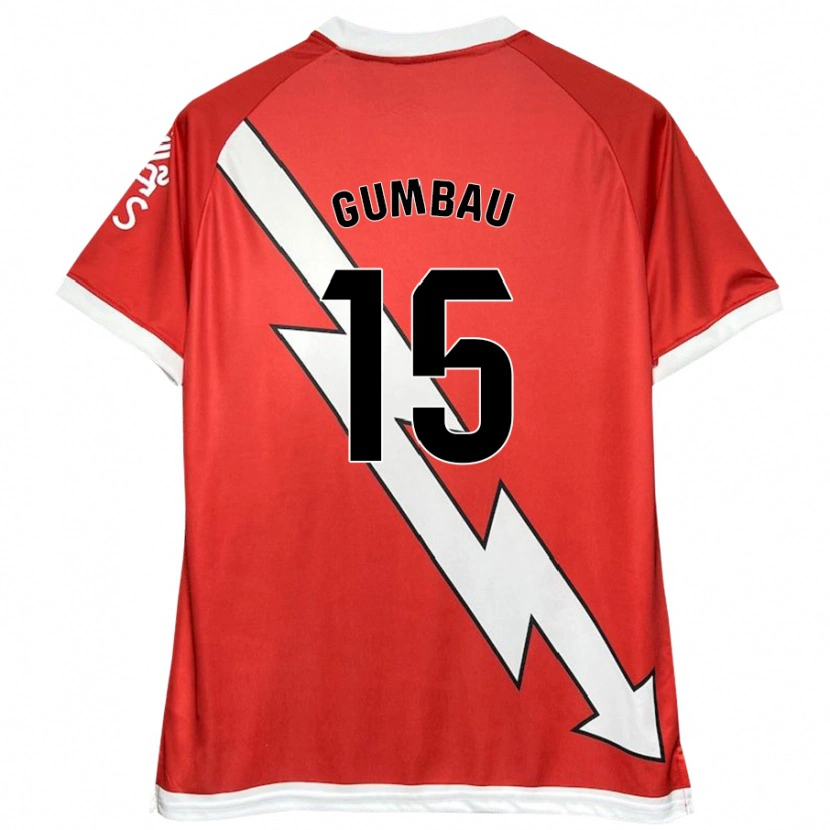 Danxen Enfant Maillot Gerard Gumbau #15 Blanc Rouge Tenues Domicile 2024/25 T-Shirt