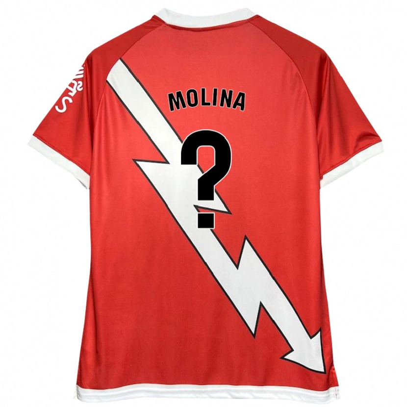 Danxen Enfant Maillot Adrián Molina #0 Blanc Rouge Tenues Domicile 2024/25 T-Shirt