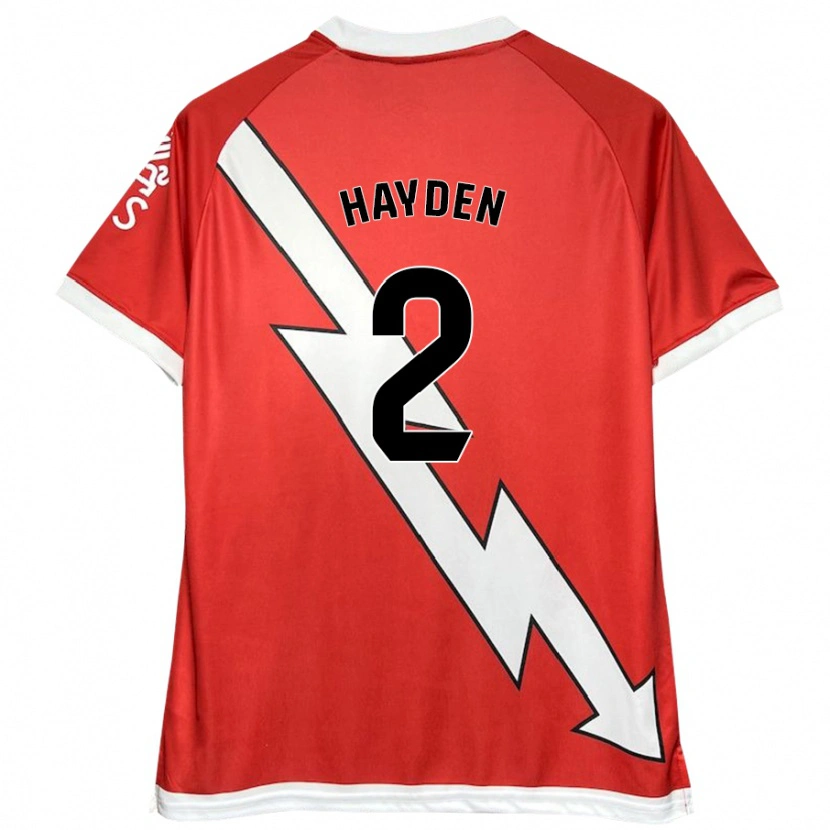 Danxen Enfant Maillot Danielle Hayden #2 Blanc Rouge Tenues Domicile 2024/25 T-Shirt