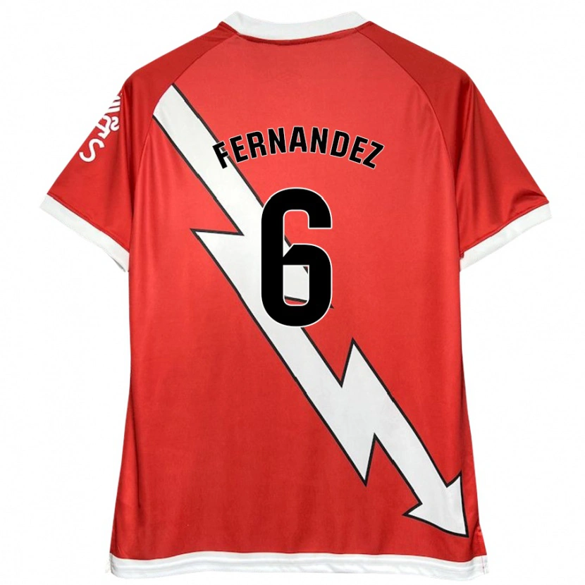 Danxen Enfant Maillot Paula Fernández #6 Blanc Rouge Tenues Domicile 2024/25 T-Shirt