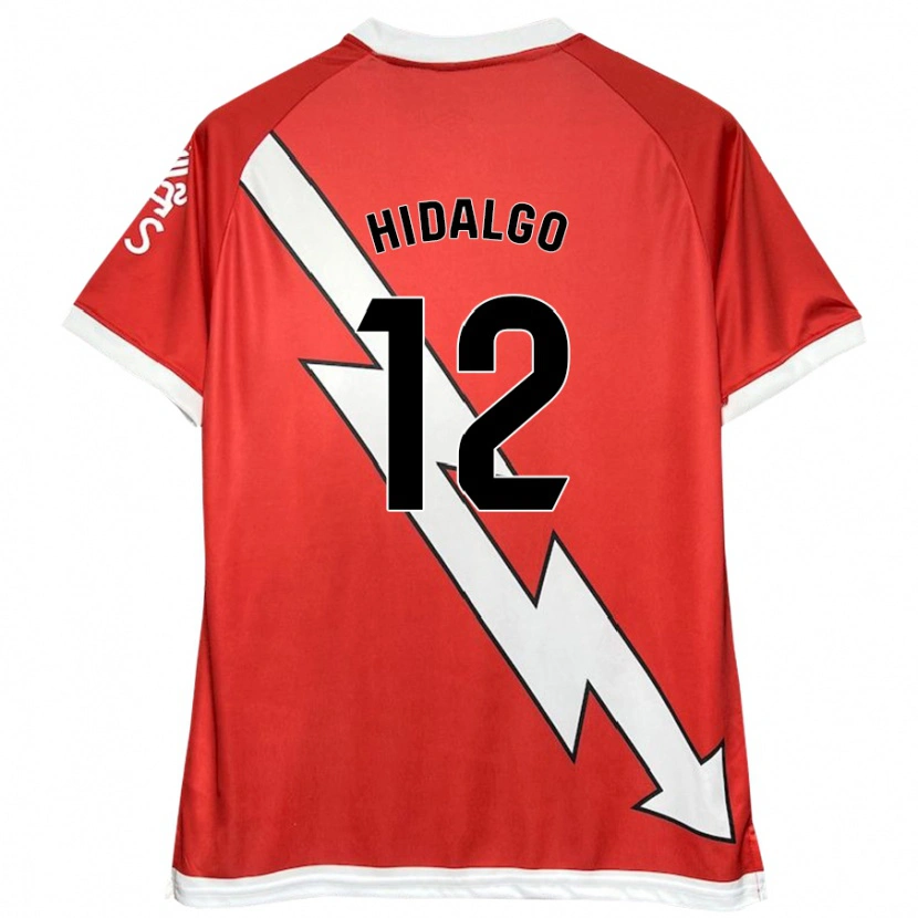 Danxen Enfant Maillot Patri Hidalgo #12 Blanc Rouge Tenues Domicile 2024/25 T-Shirt