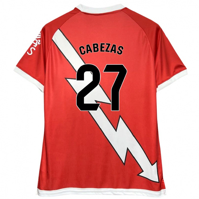 Danxen Enfant Maillot Claudia Cabezas #27 Blanc Rouge Tenues Domicile 2024/25 T-Shirt