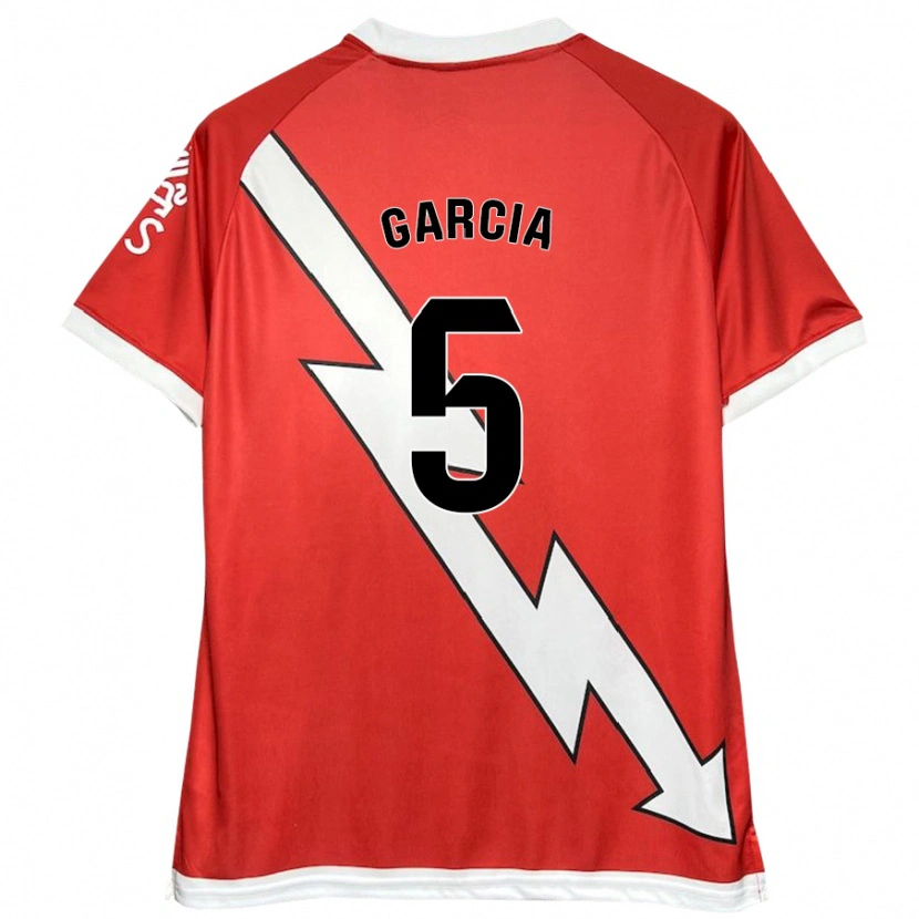 Danxen Enfant Maillot Miguel García #5 Blanc Rouge Tenues Domicile 2024/25 T-Shirt