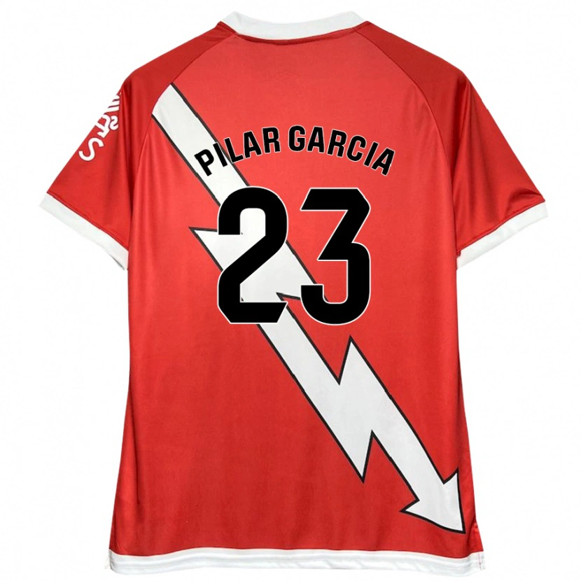 Danxen Enfant Maillot María Pilar García Villalba #23 Blanc Rouge Tenues Domicile 2024/25 T-Shirt