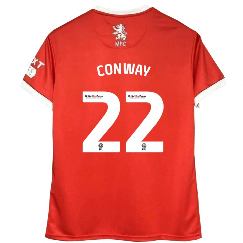 Danxen Enfant Maillot Tommy Conway #22 Rouge Blanc Tenues Domicile 2024/25 T-Shirt