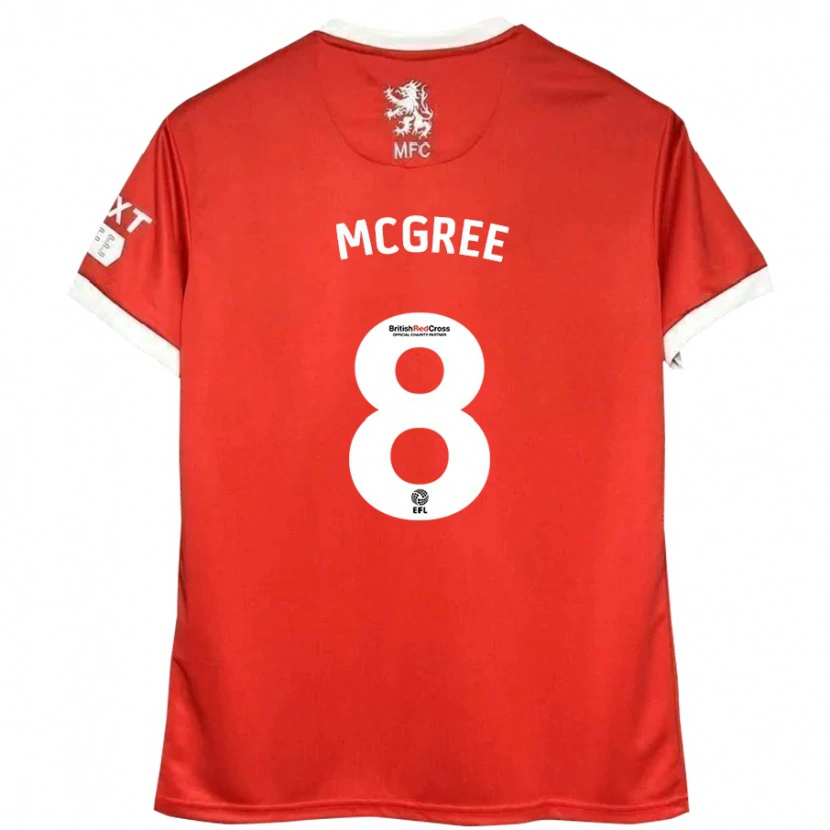 Danxen Enfant Maillot Riley Mcgree #8 Rouge Blanc Tenues Domicile 2024/25 T-Shirt