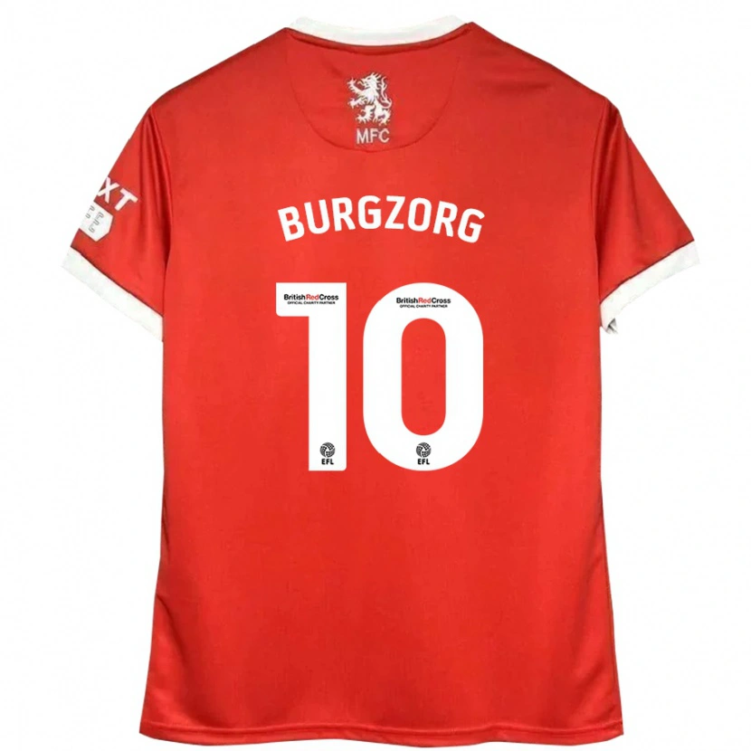 Danxen Enfant Maillot Delano Burgzorg #10 Rouge Blanc Tenues Domicile 2024/25 T-Shirt