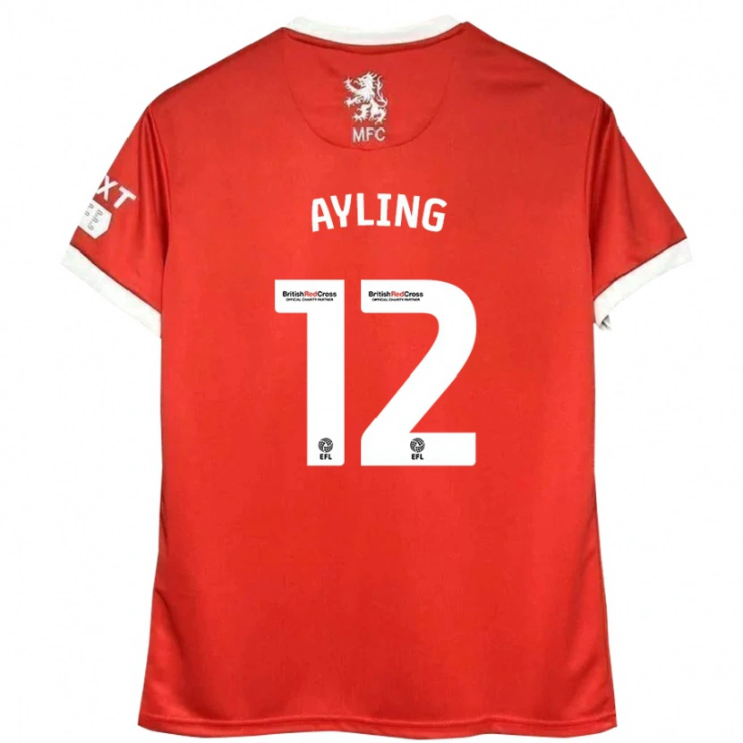 Danxen Enfant Maillot Luke Ayling #12 Rouge Blanc Tenues Domicile 2024/25 T-Shirt