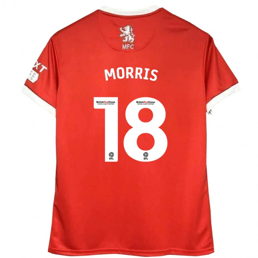 Danxen Enfant Maillot Aidan Morris #18 Rouge Blanc Tenues Domicile 2024/25 T-Shirt