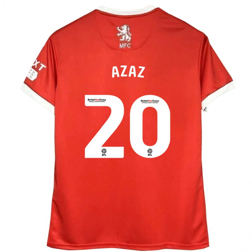 Danxen Enfant Maillot Finn Azaz #20 Rouge Blanc Tenues Domicile 2024/25 T-Shirt