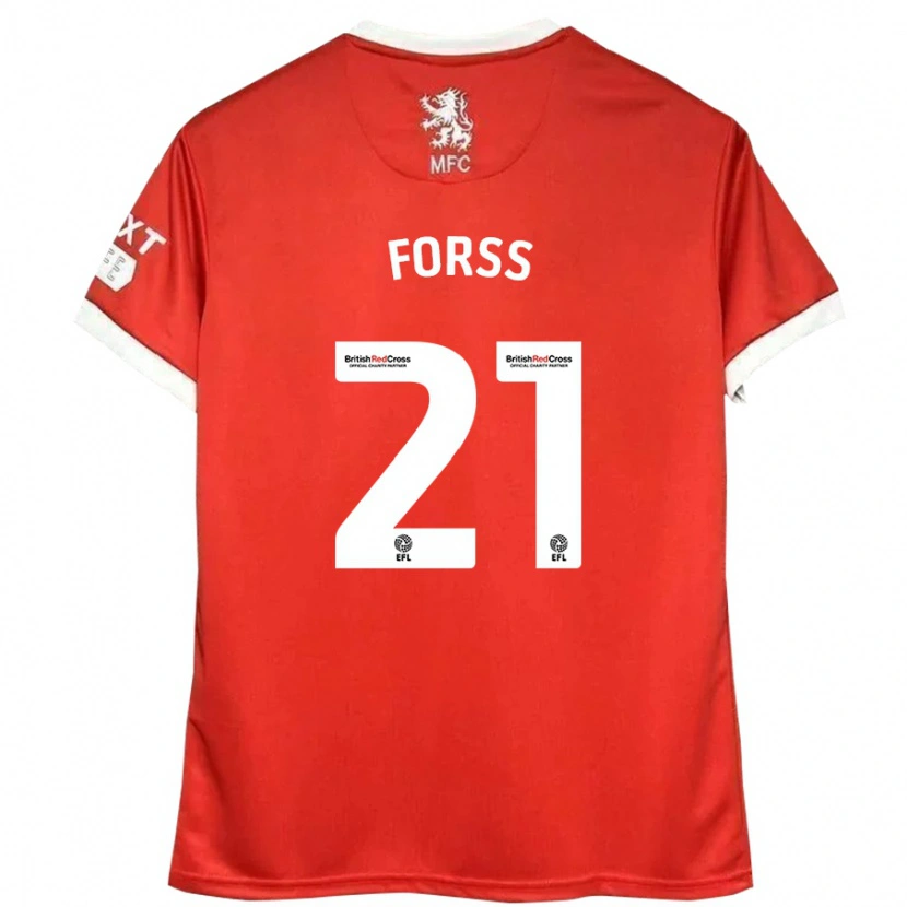 Danxen Enfant Maillot Marcus Forss #21 Rouge Blanc Tenues Domicile 2024/25 T-Shirt