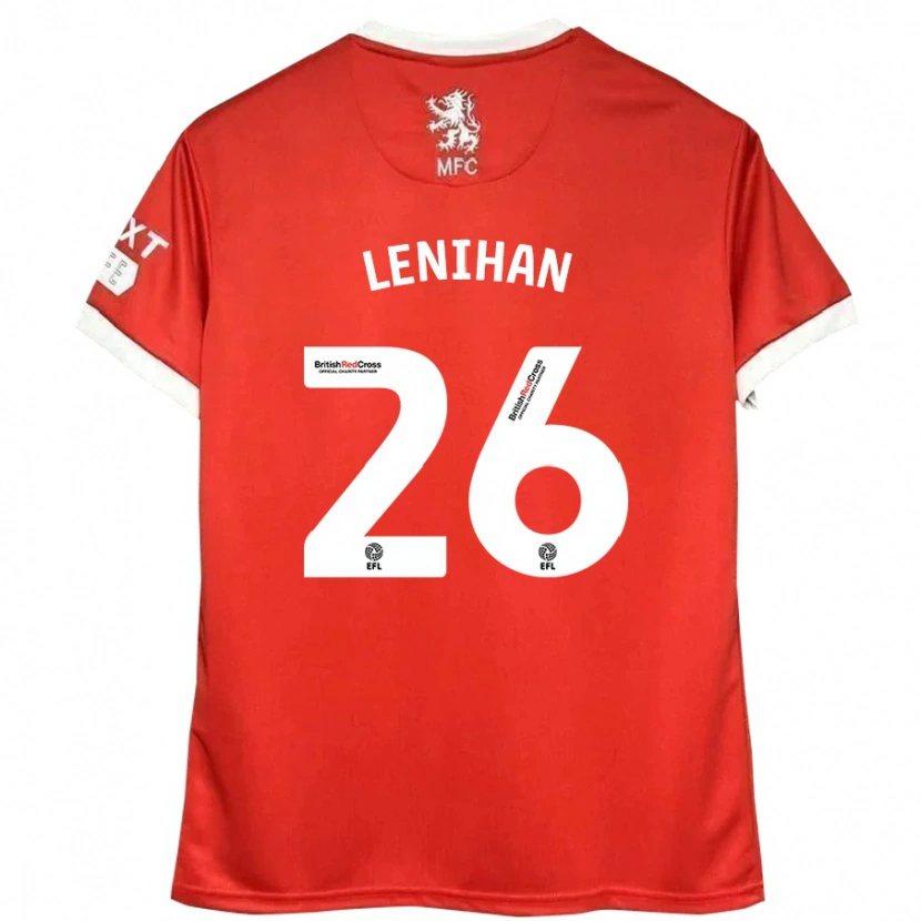 Danxen Enfant Maillot Darragh Lenihan #26 Rouge Blanc Tenues Domicile 2024/25 T-Shirt