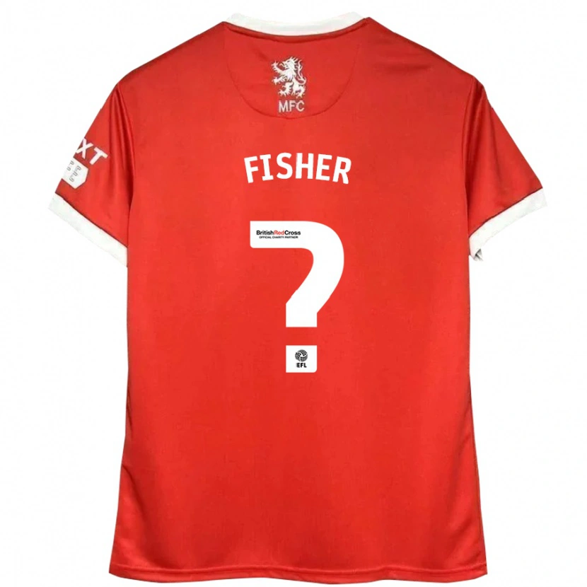 Danxen Enfant Maillot Nathan Fisher #0 Rouge Blanc Tenues Domicile 2024/25 T-Shirt