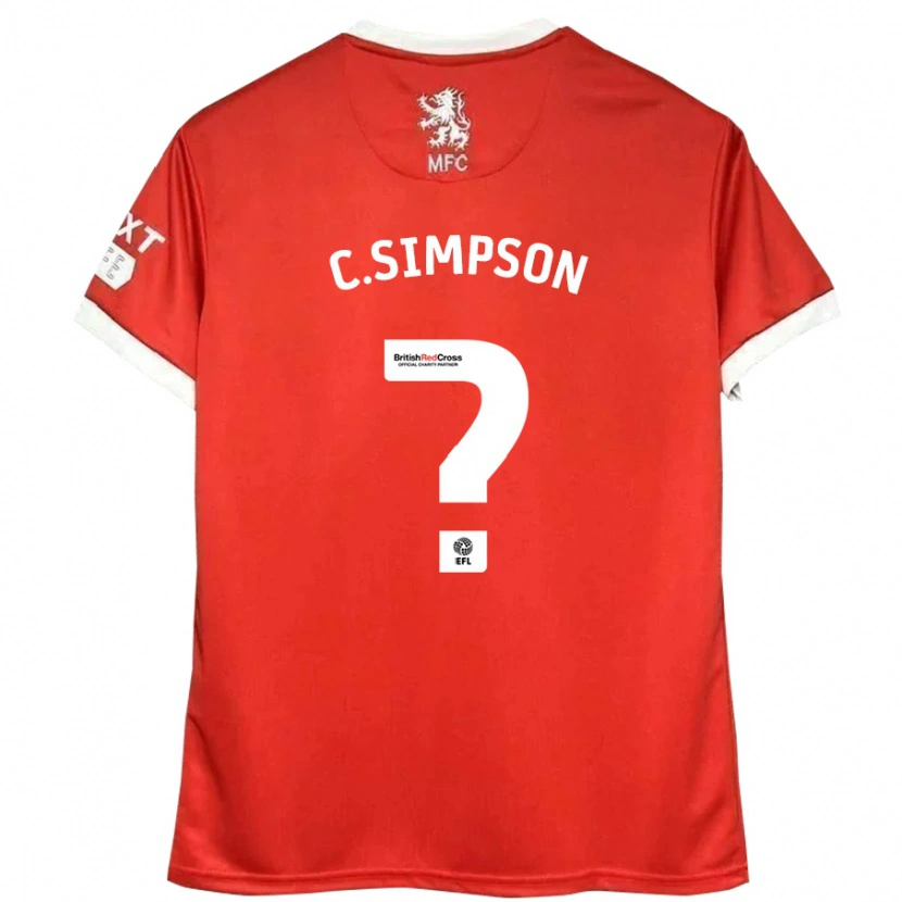 Danxen Enfant Maillot Cameron Simpson #0 Rouge Blanc Tenues Domicile 2024/25 T-Shirt