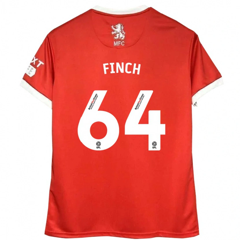 Danxen Enfant Maillot Sonny Finch #64 Rouge Blanc Tenues Domicile 2024/25 T-Shirt