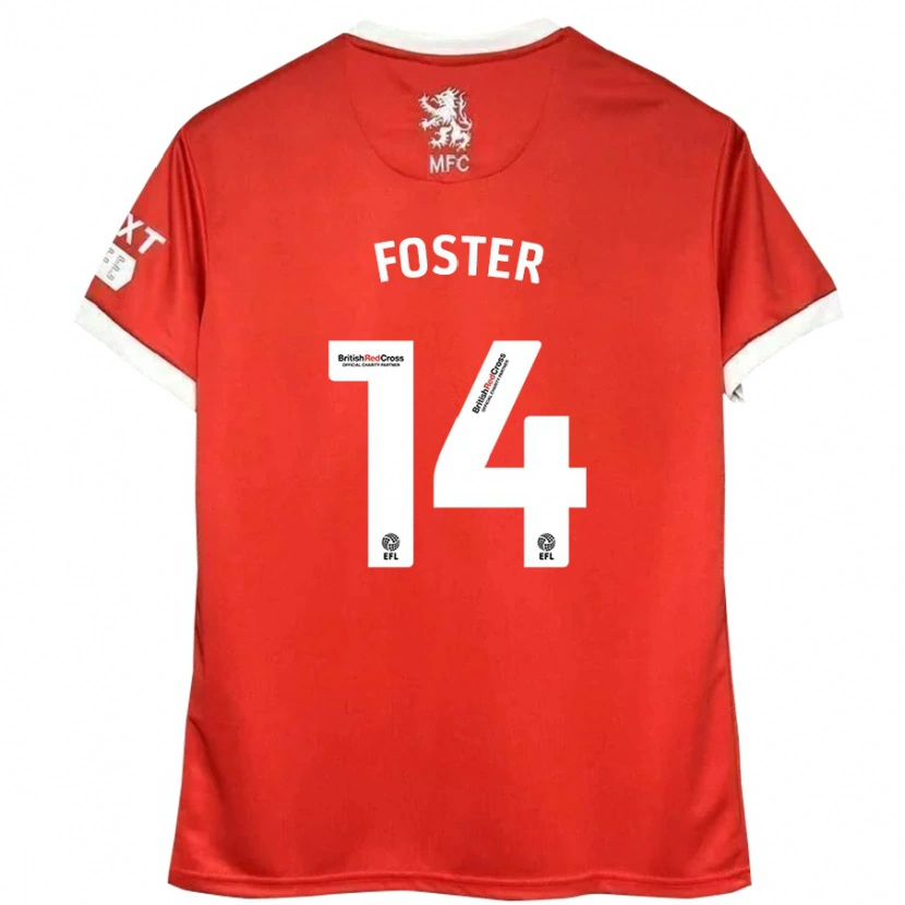 Danxen Enfant Maillot Emma Foster #14 Rouge Blanc Tenues Domicile 2024/25 T-Shirt