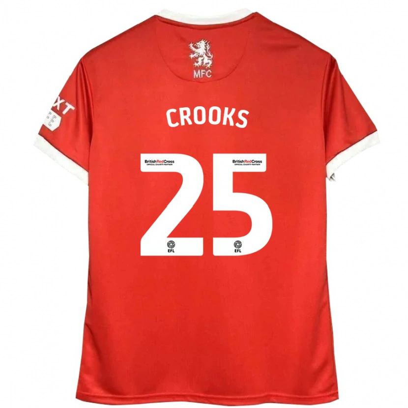 Danxen Enfant Maillot Matt Crooks #25 Rouge Blanc Tenues Domicile 2024/25 T-Shirt