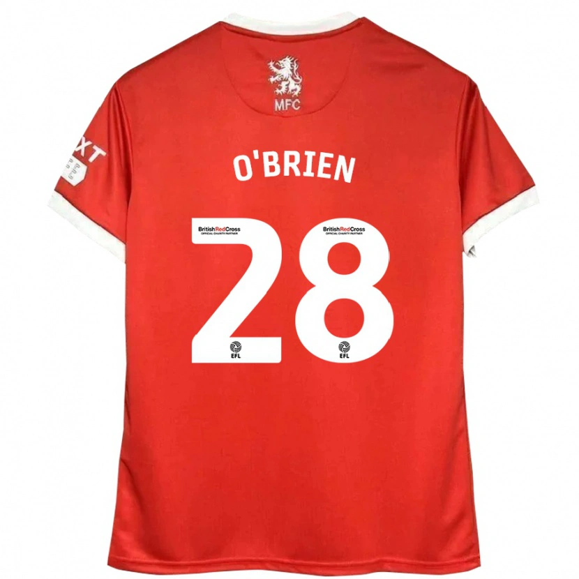 Danxen Enfant Maillot Lewis O'brien #28 Rouge Blanc Tenues Domicile 2024/25 T-Shirt