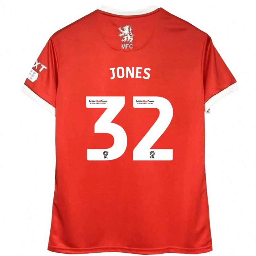 Danxen Enfant Maillot Jamie Jones #32 Rouge Blanc Tenues Domicile 2024/25 T-Shirt