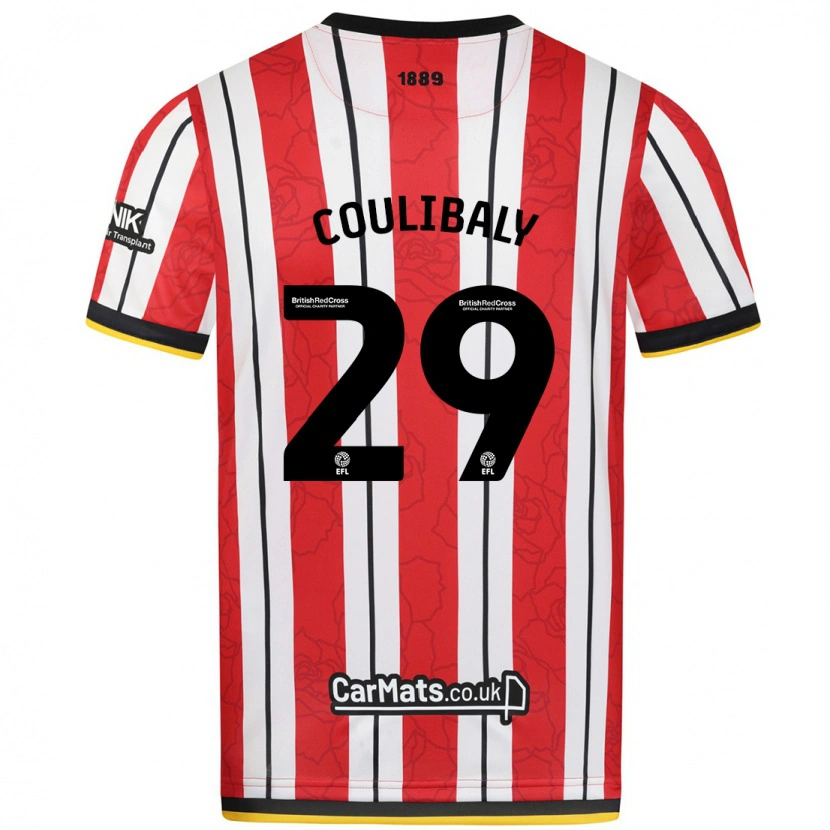 Danxen Enfant Maillot Ismaila Coulibaly #29 Rayures Blanches Rouges Tenues Domicile 2024/25 T-Shirt