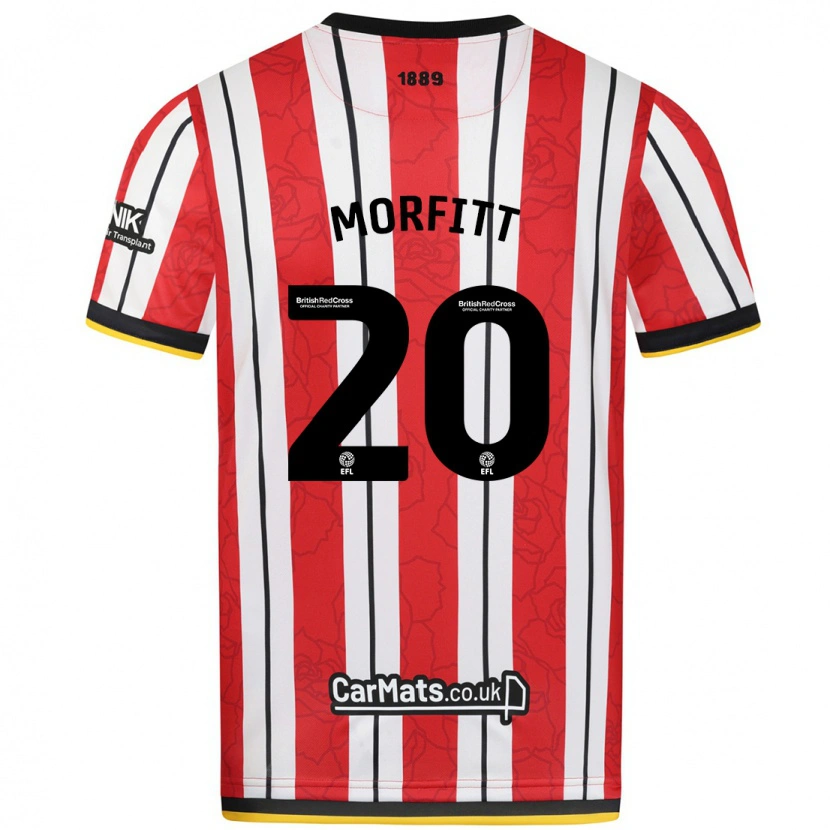 Danxen Enfant Maillot Izzy Morfitt #20 Rayures Blanches Rouges Tenues Domicile 2024/25 T-Shirt