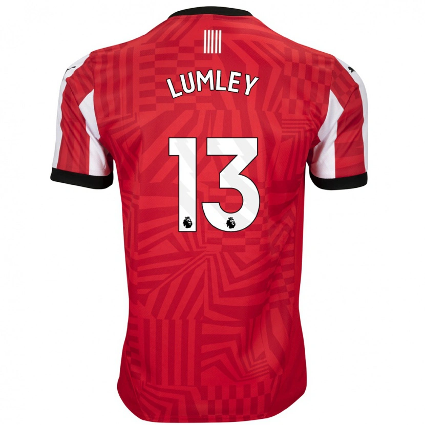 Danxen Enfant Maillot Joe Lumley #13 Rouge Blanc Tenues Domicile 2024/25 T-Shirt