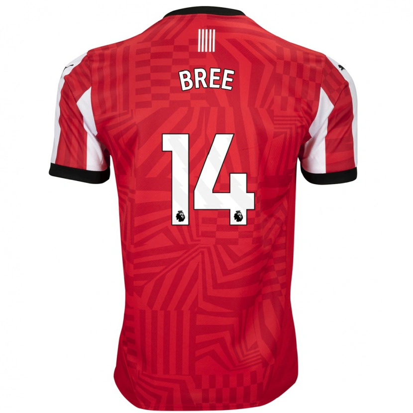 Danxen Enfant Maillot James Bree #14 Rouge Blanc Tenues Domicile 2024/25 T-Shirt