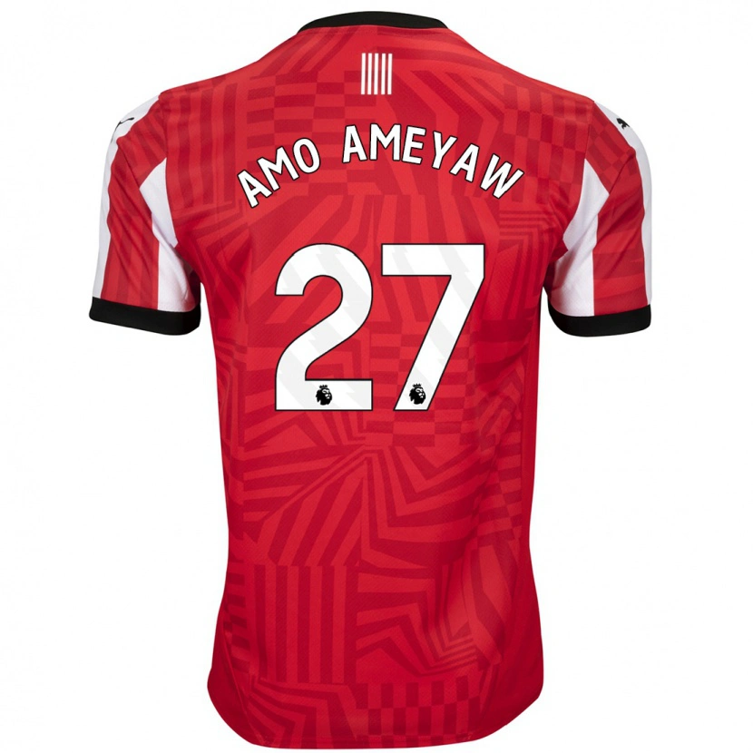 Danxen Enfant Maillot Samuel Amo-Ameyaw #27 Rouge Blanc Tenues Domicile 2024/25 T-Shirt