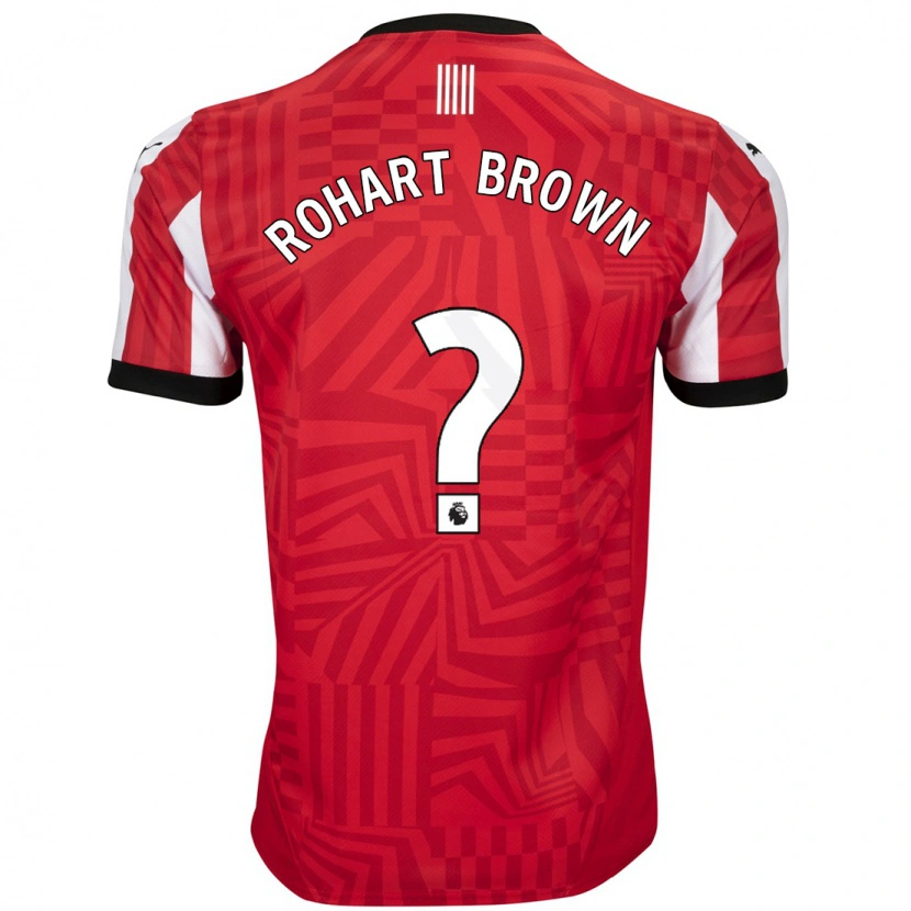 Danxen Enfant Maillot Thierry Rohart-Brown #0 Rouge Blanc Tenues Domicile 2024/25 T-Shirt