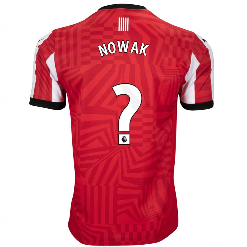 Danxen Enfant Maillot Jakub Nowak #0 Rouge Blanc Tenues Domicile 2024/25 T-Shirt