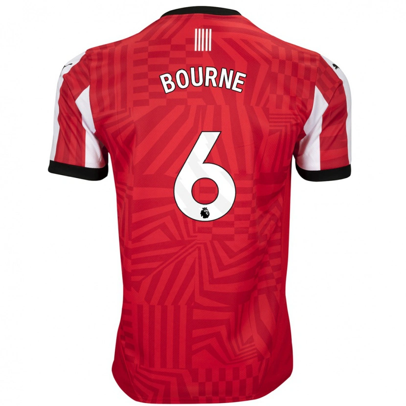 Danxen Enfant Maillot Tara Bourne #6 Rouge Blanc Tenues Domicile 2024/25 T-Shirt