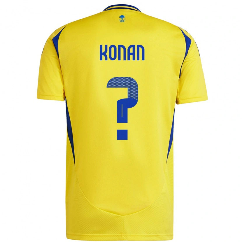 Danxen Enfant Maillot Ghislain Konan #0 Jaune Bleu Tenues Domicile 2024/25 T-Shirt