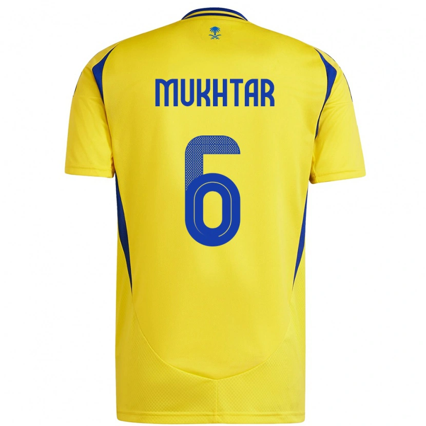 Danxen Enfant Maillot Mukhtar Ali #6 Jaune Bleu Tenues Domicile 2024/25 T-Shirt