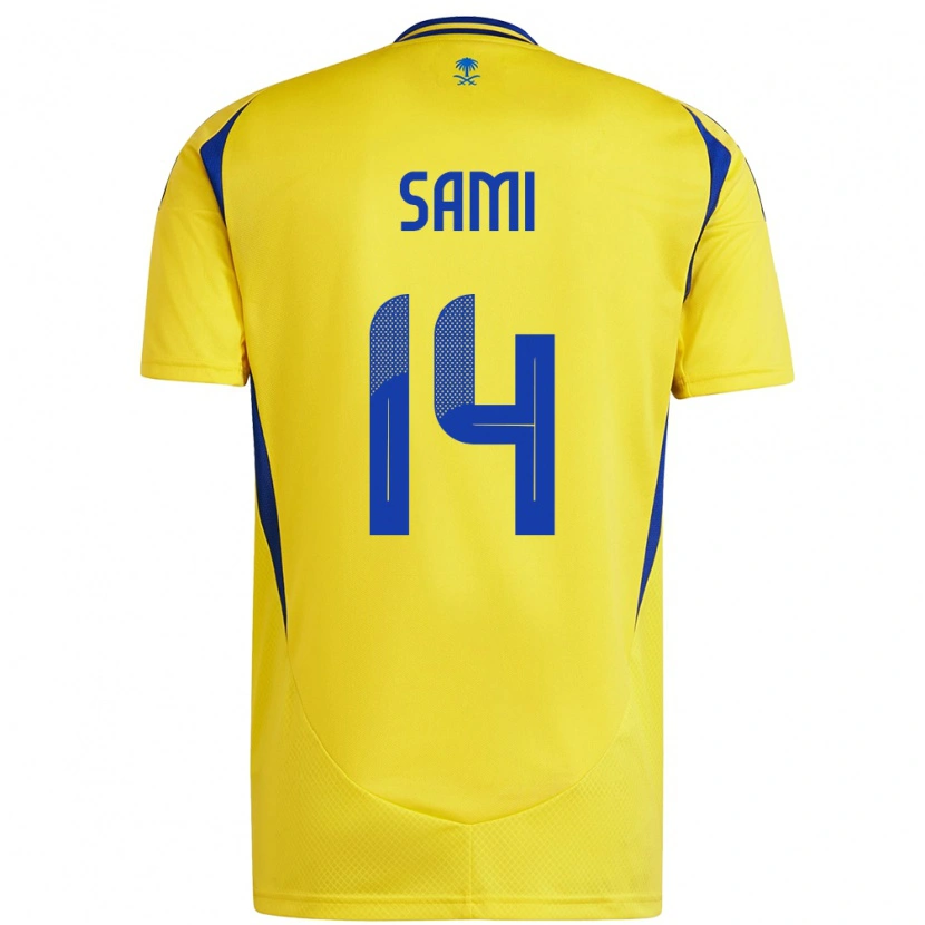 Danxen Enfant Maillot Sami Al-Najei #14 Jaune Bleu Tenues Domicile 2024/25 T-Shirt