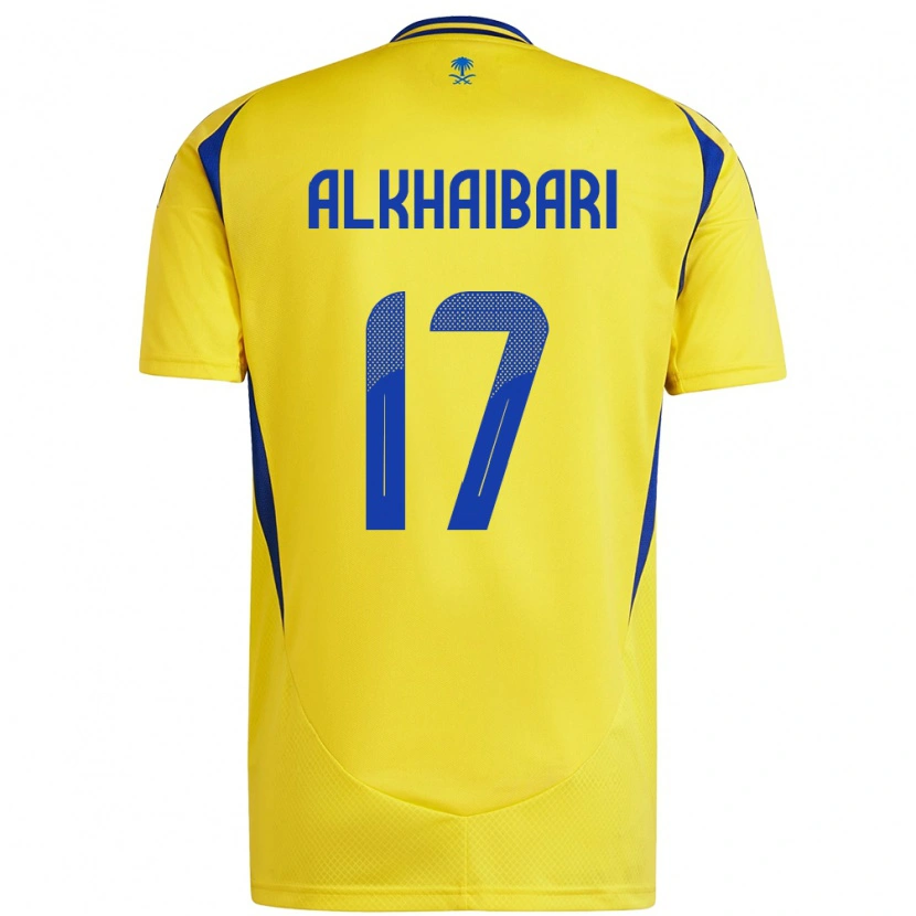 Danxen Enfant Maillot Abdullah Al-Khaibari #17 Jaune Bleu Tenues Domicile 2024/25 T-Shirt