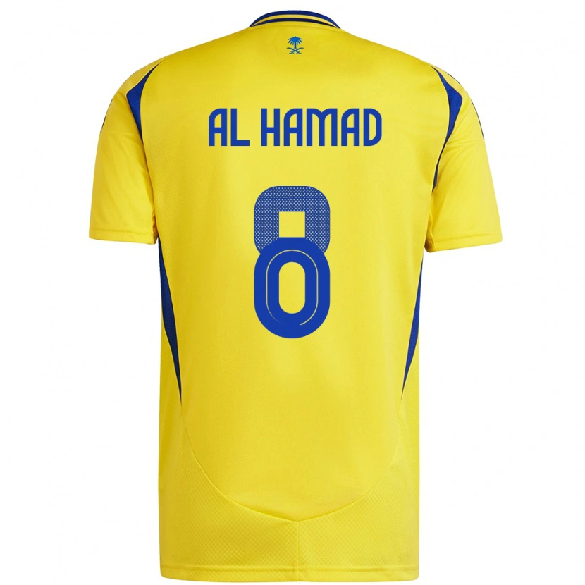 Danxen Enfant Maillot Sara Al-Hamad #8 Jaune Bleu Tenues Domicile 2024/25 T-Shirt