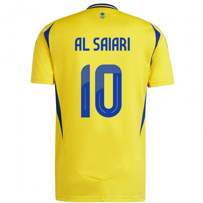 Danxen Enfant Maillot Mubarkh Al-Saiari #10 Jaune Bleu Tenues Domicile 2024/25 T-Shirt