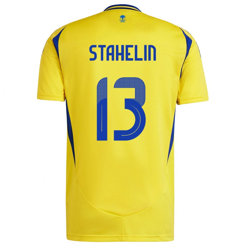 Danxen Enfant Maillot Izabela Stahelin #13 Jaune Bleu Tenues Domicile 2024/25 T-Shirt