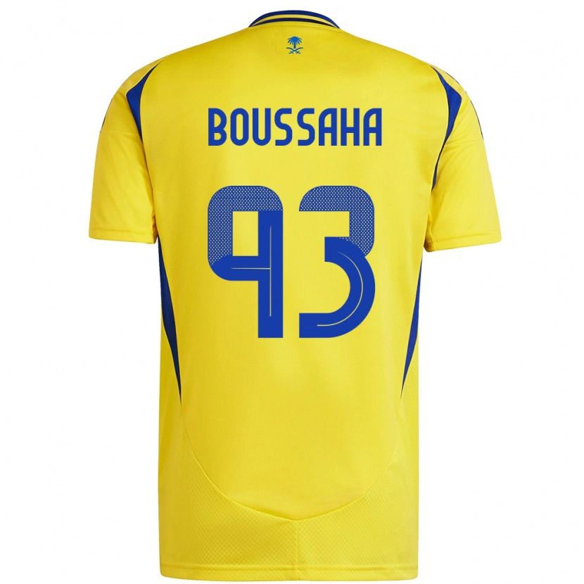 Danxen Enfant Maillot Lina Boussaha #93 Jaune Bleu Tenues Domicile 2024/25 T-Shirt