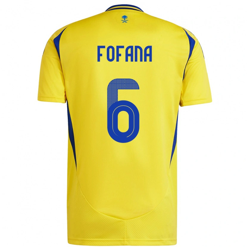 Danxen Enfant Maillot Seko Fofana #6 Jaune Bleu Tenues Domicile 2024/25 T-Shirt