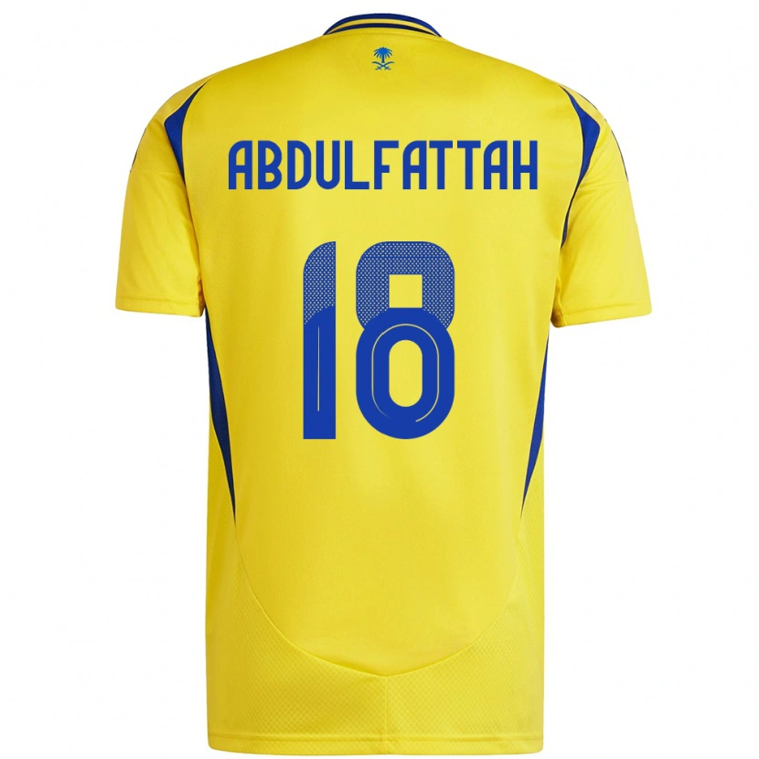 Danxen Enfant Maillot Abdulfattah Adam #18 Jaune Bleu Tenues Domicile 2024/25 T-Shirt